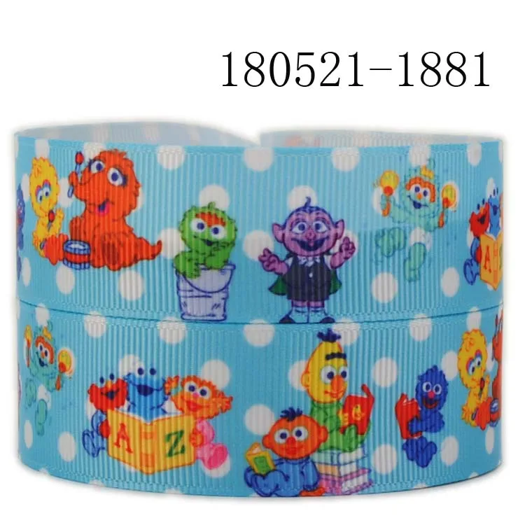 10 ярдов-разные размеры-Улица Сезам лента-Elmo и друзья/Улица Сезам grosgrain лента/атласная лента