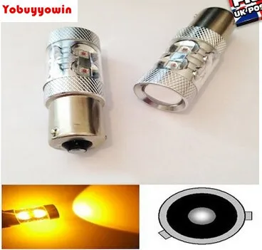 Высокое качество! 2 шт. 7507 BAU15S PY21W 1156 Canbus Cree чипы 50 Вт светодиодный (желтый)