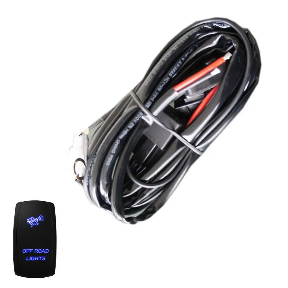 EE support 40A 300W Wiring Harness Kit LED Light Bar Laser Rocker Switch Fuse Off Road | Автомобили и мотоциклы