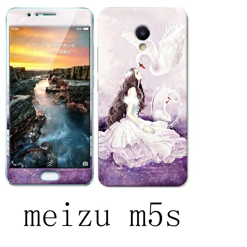 meizu m5s Case 360 Degree Protective TPU Cover+Color integrated tempered glass For meilan 5s (5.2&quot) brand #3088 |