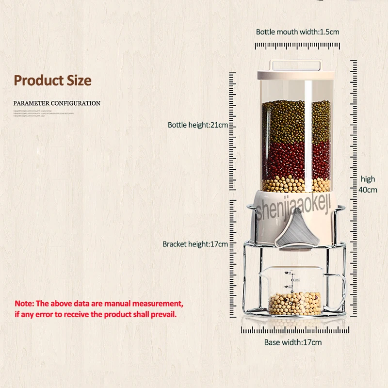 

New Commercial Creative Oatmeal Machine Kitchen Grain Dispenser Home Food Cereal Storage Tank Whole grains Sealed Barrel 1700ml