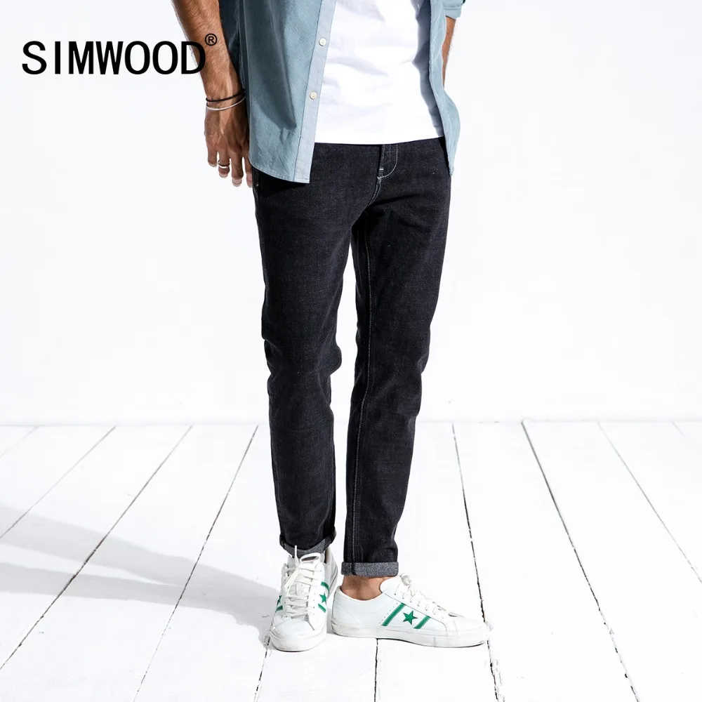 SIMWOOD 2019 зимние мужские джинсы повседневные облегающие байкерские хлопковые