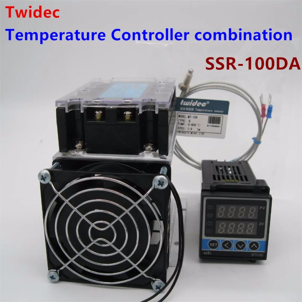 

High Quality Thermostat Regulator SSR Output PID Temperature Controller +Thermocouple K +Three Phase Solid State Relay SSR-100DA