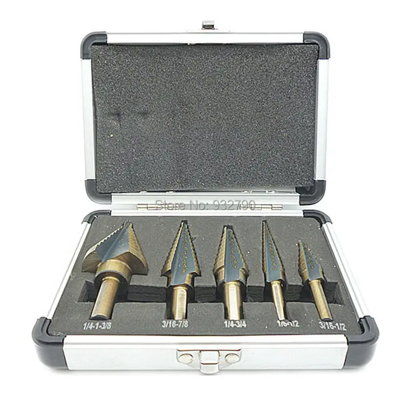 Набор ступенчатых Сверл из быстрорежущей стали с кобальтом 5 шт. 50 размеров