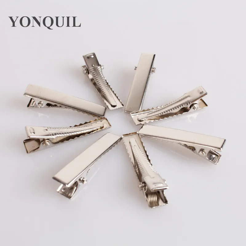 32 мм серебристые зажимы для волос с одним зубцом Аллигатор зубов ручная работа