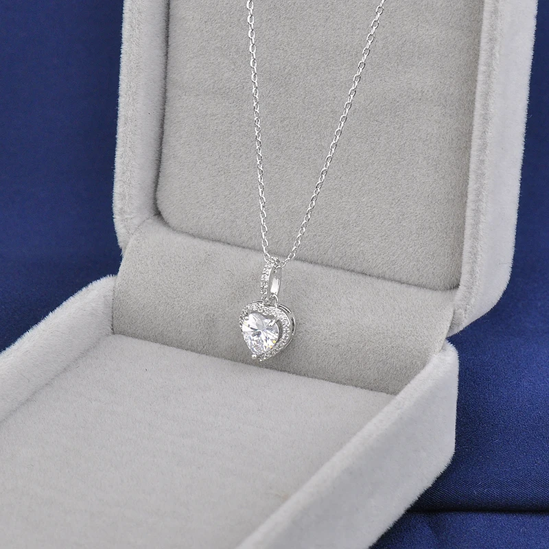 Новинка 2017 модное ожерелье с кубическим цирконием в форме сердца фирменный кулон