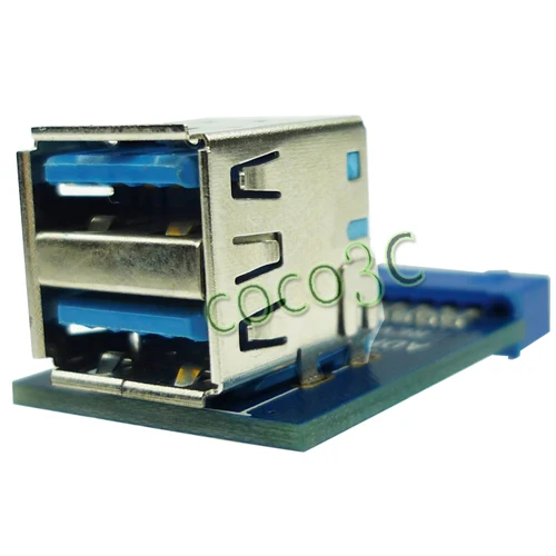 Другой формы usb-хаб 19pin USB 3,0 контактный разъем для двойной USB3.0 женский порт конвертер карты - Цвет: Красный