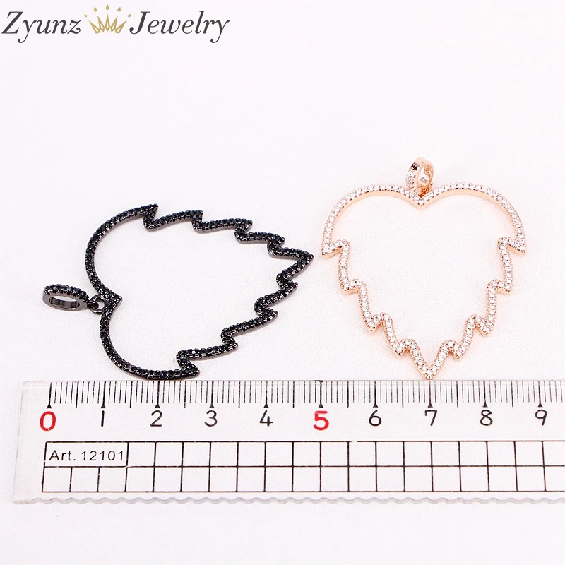 5 Strands ZYZ303-8083 Micro Pave CZ Stones Copper Metal Hollow Maple Leaf Pendant Jewelry Handmade Necklace | Украшения и