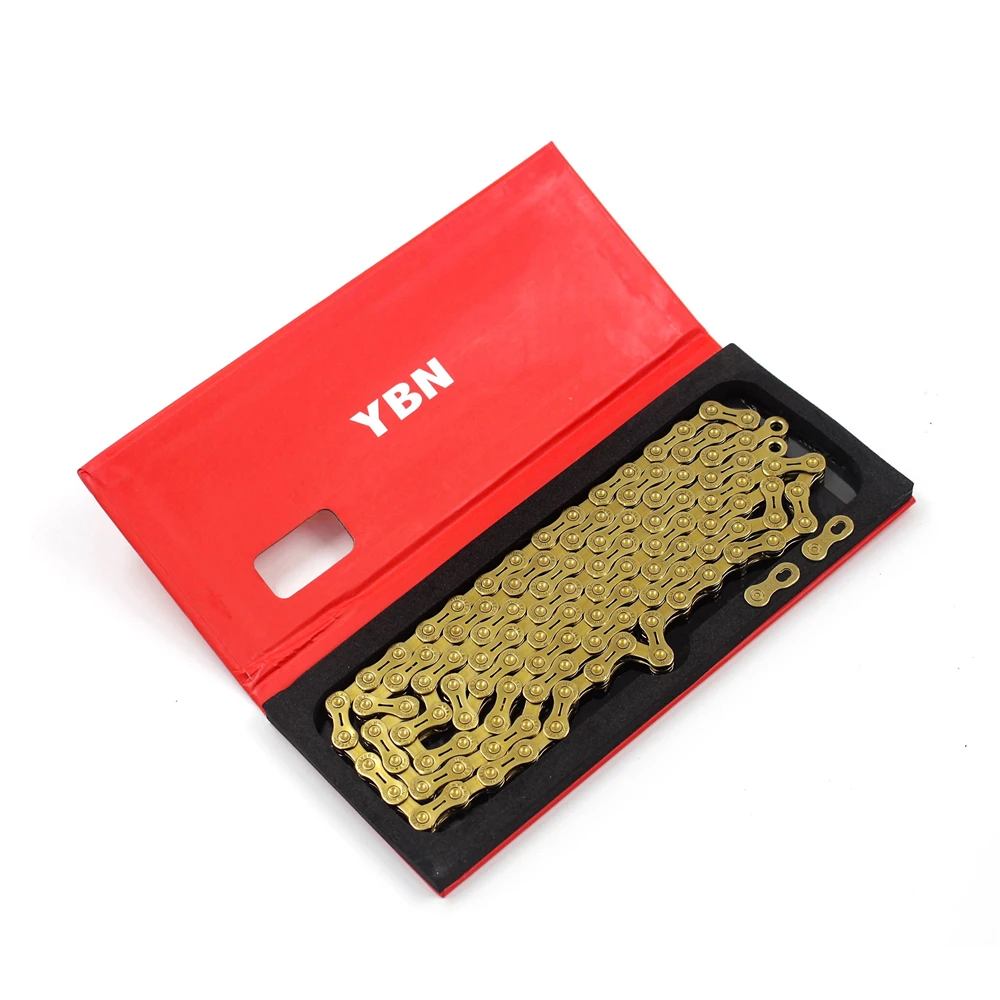 YBN 11 цепь для скоростного велосипеда SLA H11-TIG Золотое титановое покрытие MTB цепь для дорожного велосипеда для Shimano/SRAM/Campanolo системы