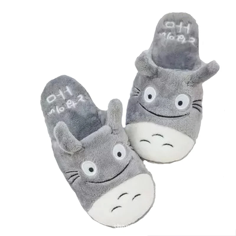 Женские тапочки домашние с милым рисунком кота сезон осень-зима домашняя обувь