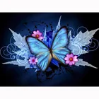 Алмазная вышивка DIY, вышивка крестом, набор 5D, Алмазная мозаика, домашнее украшение, синяя бабочка KBL