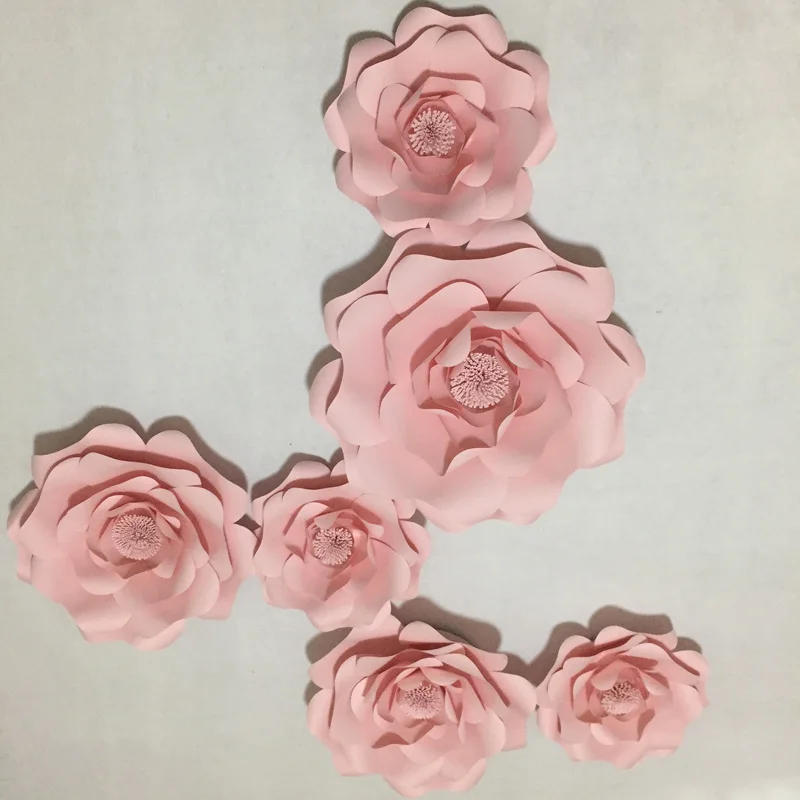 6 шт. детские розовые гигантские бумажные цветы для девочек вечеринки свадьбы