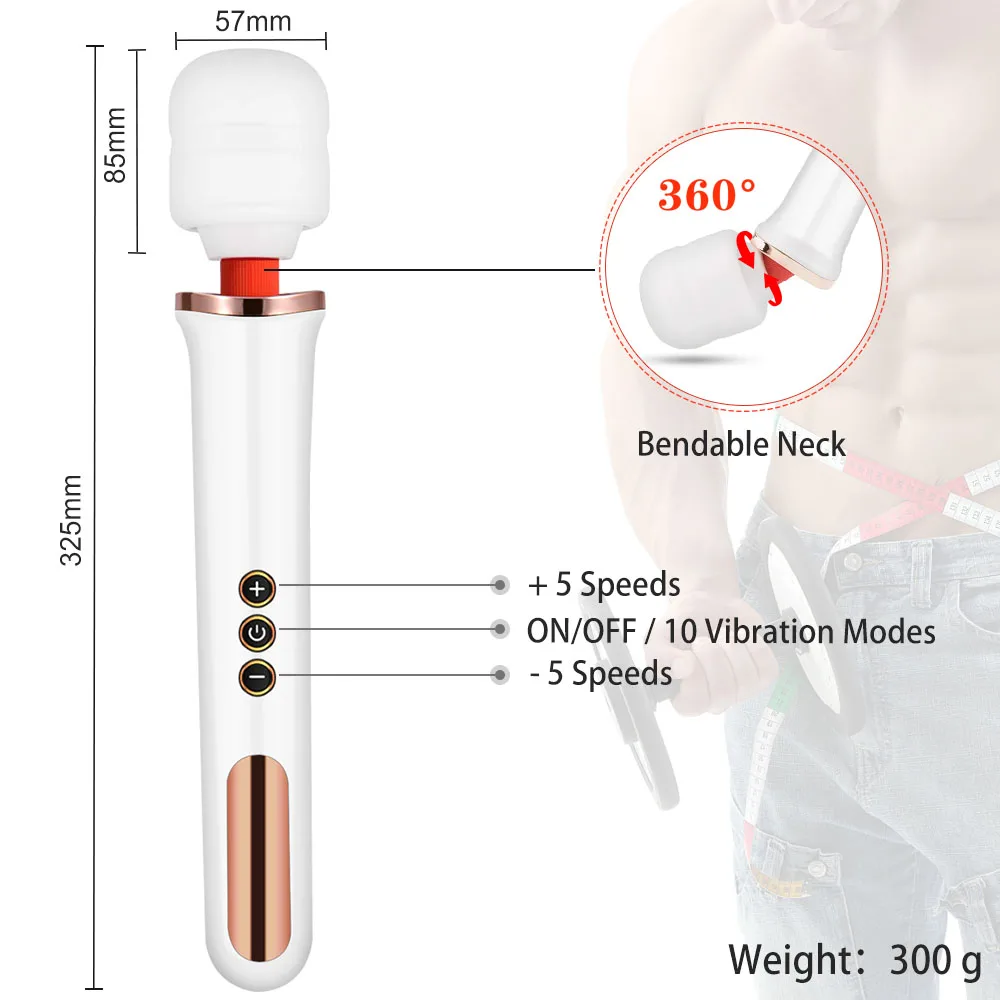Супер мощный 5 Скорость 10 Частотная Вибрация G Spot (точка G) AV палочка Секс игрушки