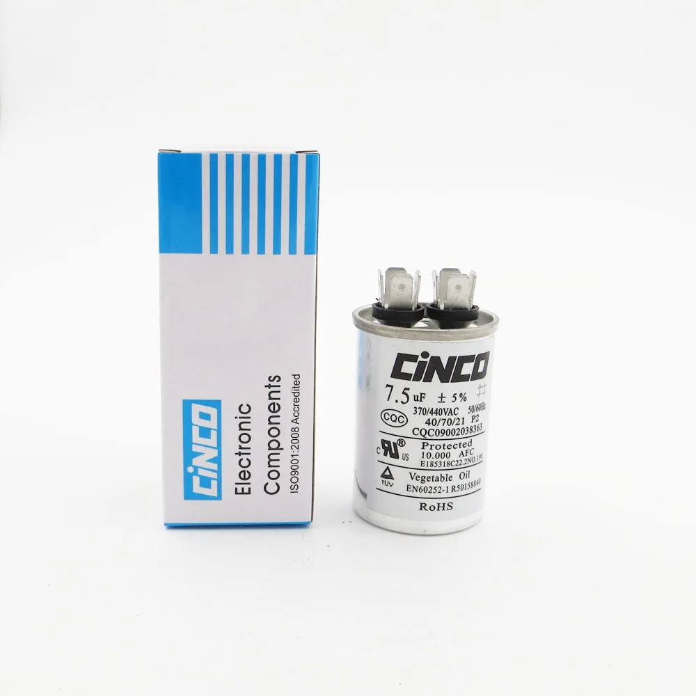 7.5uF 370/440VAC Run Capacitor Air Conditioner Compressor Motor Start CBB65 Aluminum Can P2 CBB65A-1 7.5mfd 7.5mf 450V | Строительство
