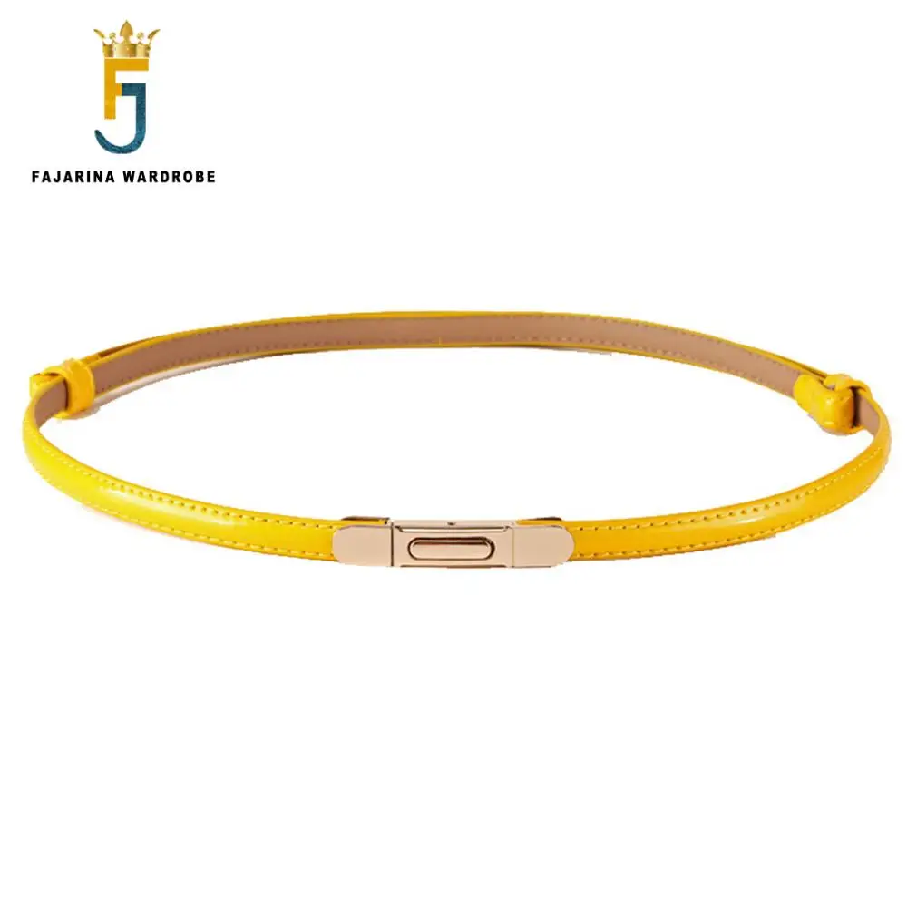 FAJARINA Fashion Simple Decorative Thin Belt Candy Styles Cowhide Leather Belts for Women Colours Optional Casual Belt  LDFJ026
