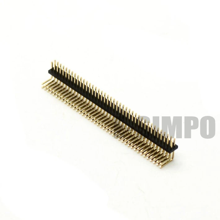 100 шт. 1 27 мм RA Right AngleDouble Row Pin Заголовок AU1u &quot2x8p 2x40p 2x50p шаг 0 05&quot PCB штыревой разъем