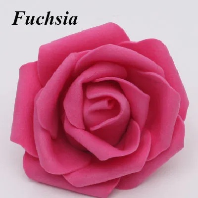 Fuchsia 100 голова 6-7 см Искусственный букет из цветов ПЭ Пена розы цветы ручной работы свадебные украшения для дома праздничные вечерние скрапбукинги реквизит - Цвет: Fuchsia