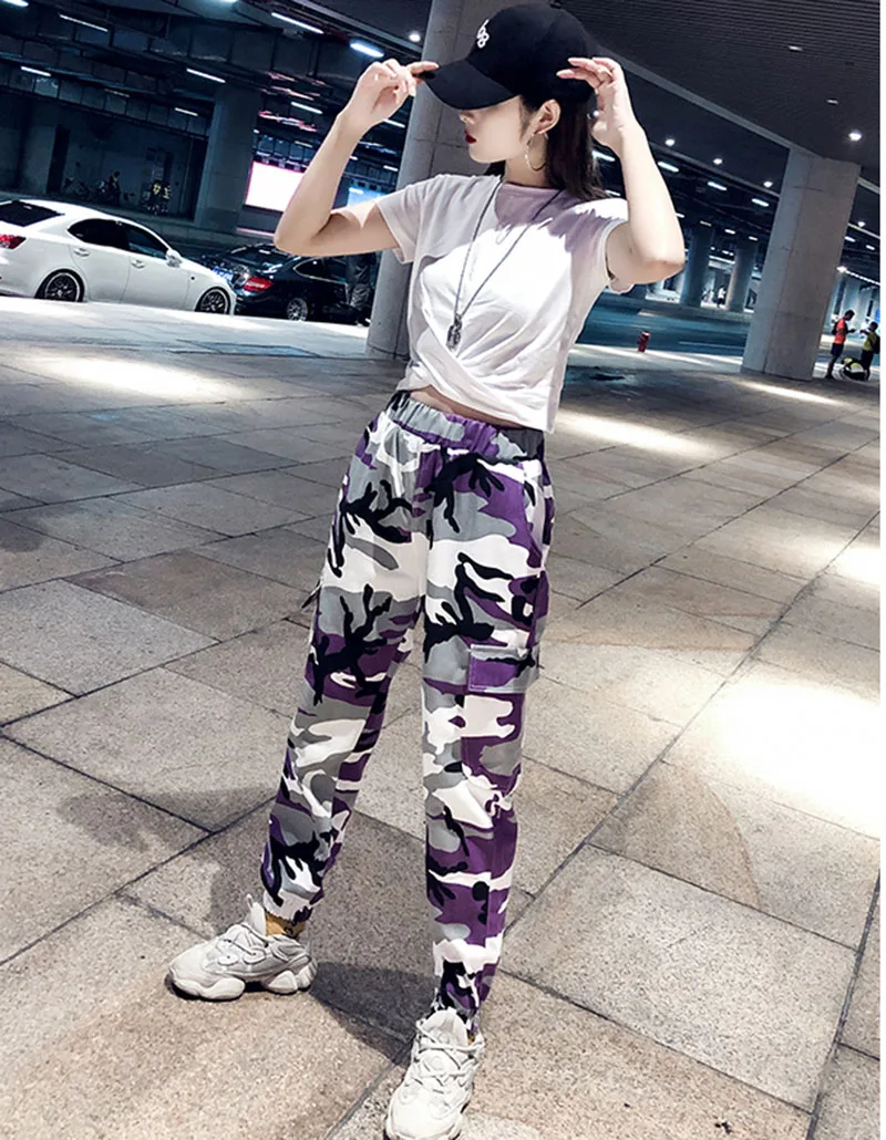 

Camouflage Women Pants BF Harajuku Loose Trousers Women Hip Hop Streetwear Joggers Women Autumn Trousers