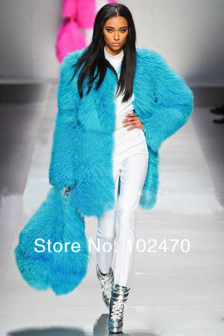 ManyFurs-Free Shipping Genunie100% Mongolian Sheep long Fur Coat Lamb fur Jacket many colors to be choiece size : S-XXL | Женская одежда