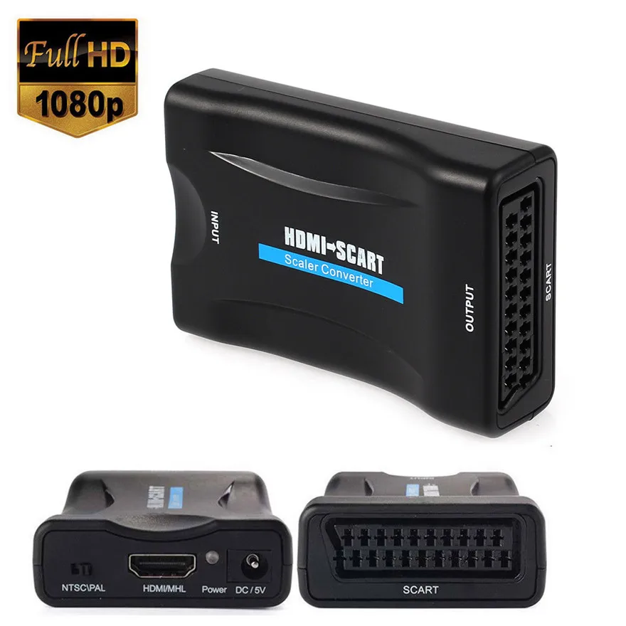 1080P SCART К HDMI к Scart Видео Аудио высококлассный конвертер адаптер для HD TV DVD Sky Box STB Plug