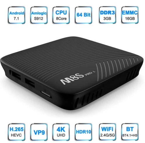 10 шт. M8S Pro L Amlogic S912 3 Гб оперативной памяти, 16 Гб встроенной памяти, 32 Гб встроенной памяти, Android 7,1 ТВ коробки Youtube 4 K Octa Core K D 17,3 смарт-медиа-плеер - Цвет: 3G 16G