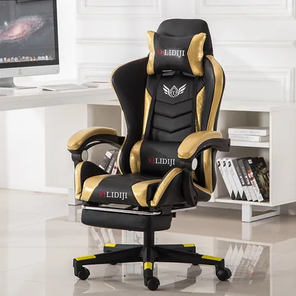 B2 with footrest Игровой стул Silla Gamer Cadeira Gamer, домашний Офисный Компьютерный стул, регулируемый по высоте, кресло с откидной спинкой Silla Oficina Chaise - Цвет: B2 with footrest