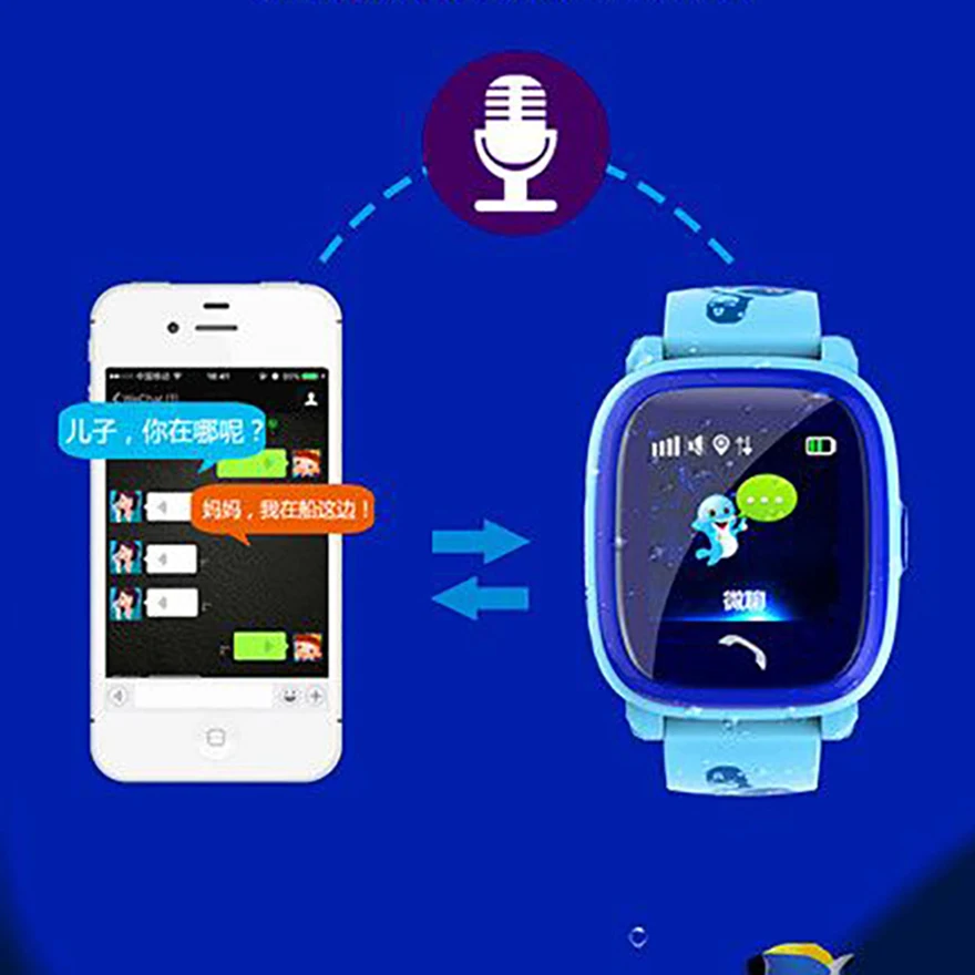 GIAUSA детей gps умные часы Детские Плавание IP67 Водонепроницаемый SOS устройство для
