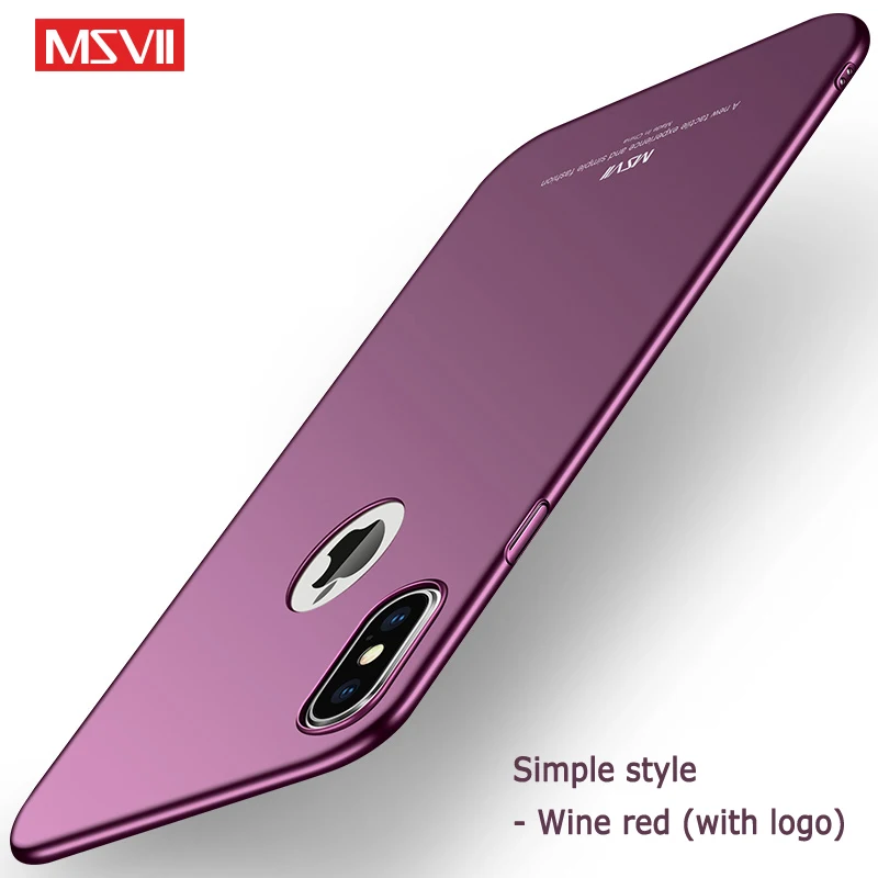 Simple Wine red Для iphone X XS XR чехол MSVII Тонкий чехол для Apple iphone XS Max Coque ультра тонкий PC чехол для iphone XR чехол для iphone x - Цвет: Simple Wine red