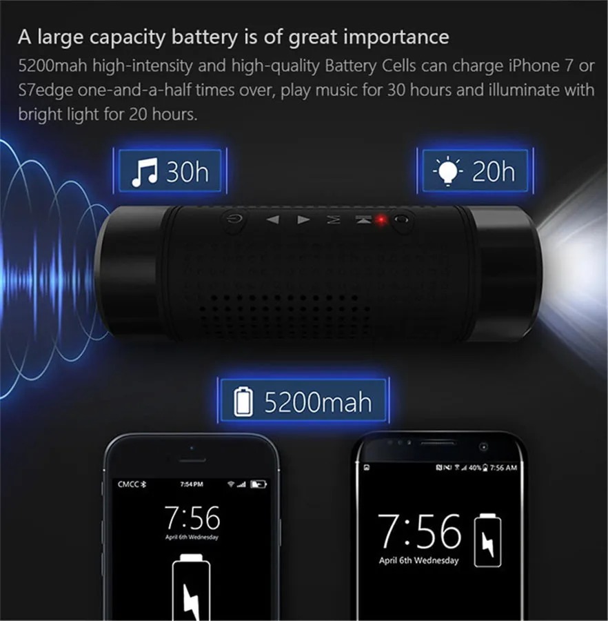 Jakcom OS2 открытый Bluetooth динамик водонепроницаемый беспроводной громкий динамик 5200 мАч Внешний аккумулятор умный светодиодный фонарик fm-радио Саундбар