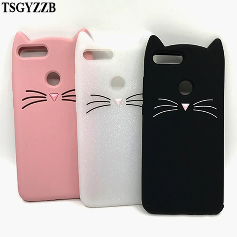 

Cute 3D Cat Animals Phone Case For Huawei Honor 7A DUA-L22 P30 Lite Y5 2018 Y6 Prime Y7 2019 Back Cover Gel Coque Silicon Funda