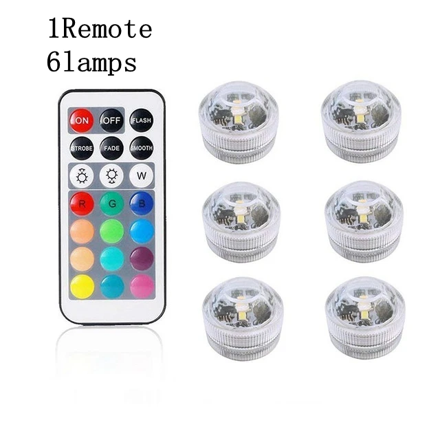 1Remote 6lamps Светодиодный водолазные светильники с 21 клавишей дистанционного управления 13 цветов водонепроницаемое освещение аквариумная лампа для аквариума Подводное освещение - Испускаемый цвет: 1Remote 6lamps