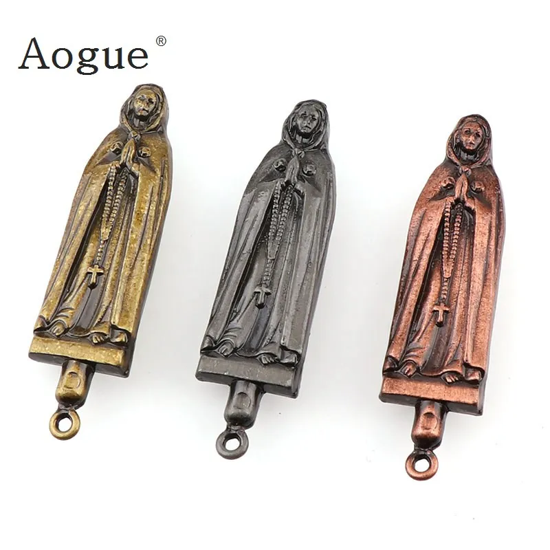 

3 Colors Catholic Small Our Lady of Fatima Medals Charms Saint Jude Pendants For Key chain Religious Figure Accessories