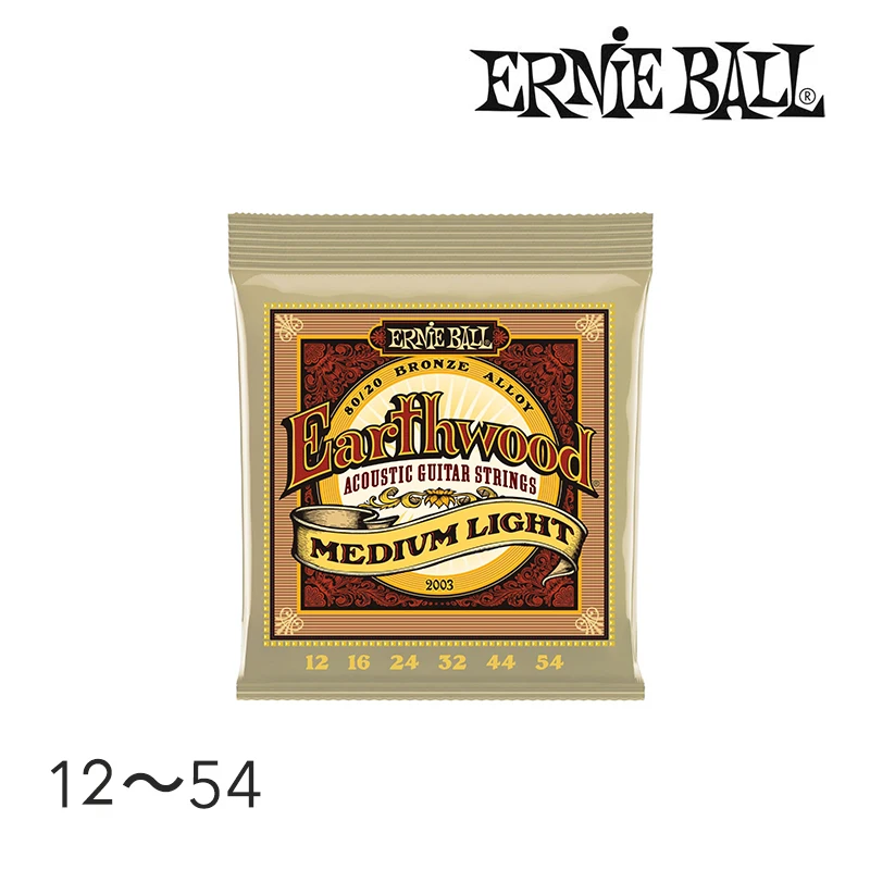 

Original Ernie Ball 2003 Earthwood Medium Light Acoustic Guitar Strings Bronze Acoustic Set, .012 - .054