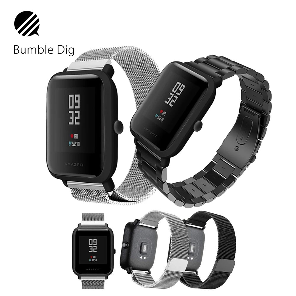 Металлический ремешок для Xiaomi Huami Amazfit Bip Youth Смарт часы металлический ремень из
