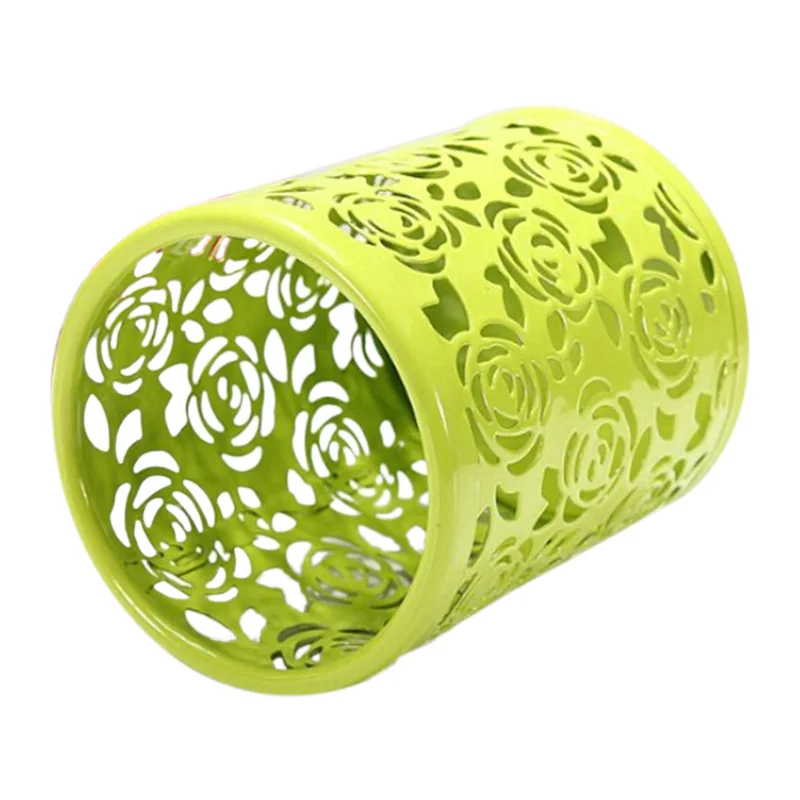 Металлические полые розы контейнер для карандашей и с цветочным дизайном