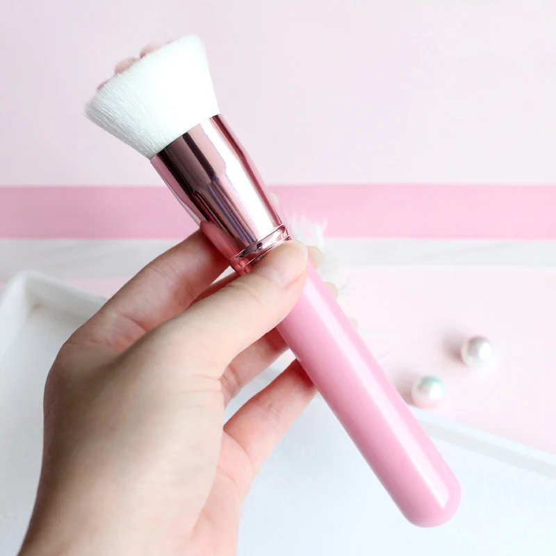 Pink Cat Claw Paw Makeup Brush Cute Foundation Brush Long Lasting Concealer Blush Birch Handle Beauty Tool makeup brushes - Handle Color: Pink