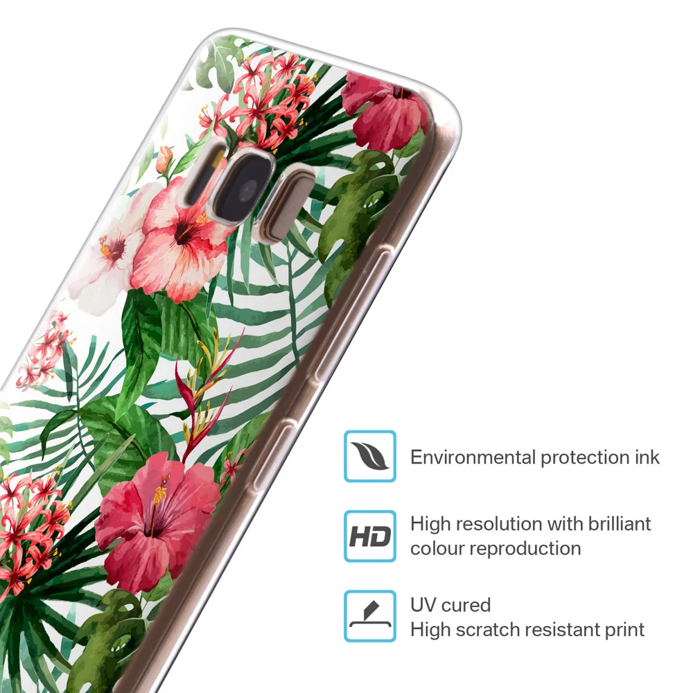 Мягкий чехол из ТПУ для Samsung Galaxy S8 с розовыми цветами S9 S7 Edge Plus J3 J5 J7 2016 2017|cover for samsung