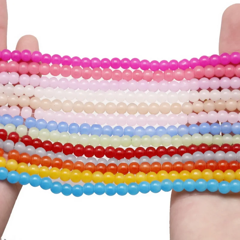High Quality 4MM Loose Ball Glass Beads Round Assorted Color Lacquer Bake Fit Fancy DIY Jewelry Bracelet Necklace Making | Украшения и