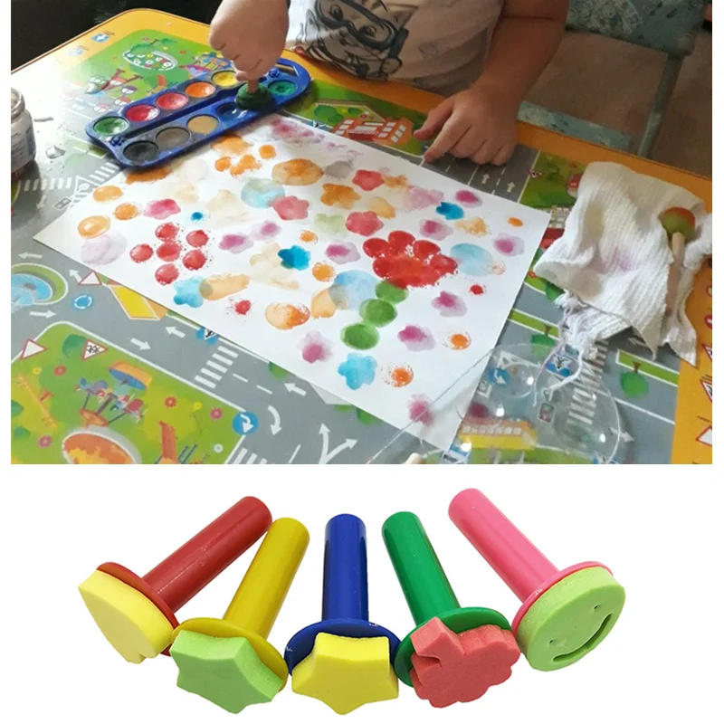 5 шт./компл. детские игрушки для рисования Детская губчатая кисть сделай сам