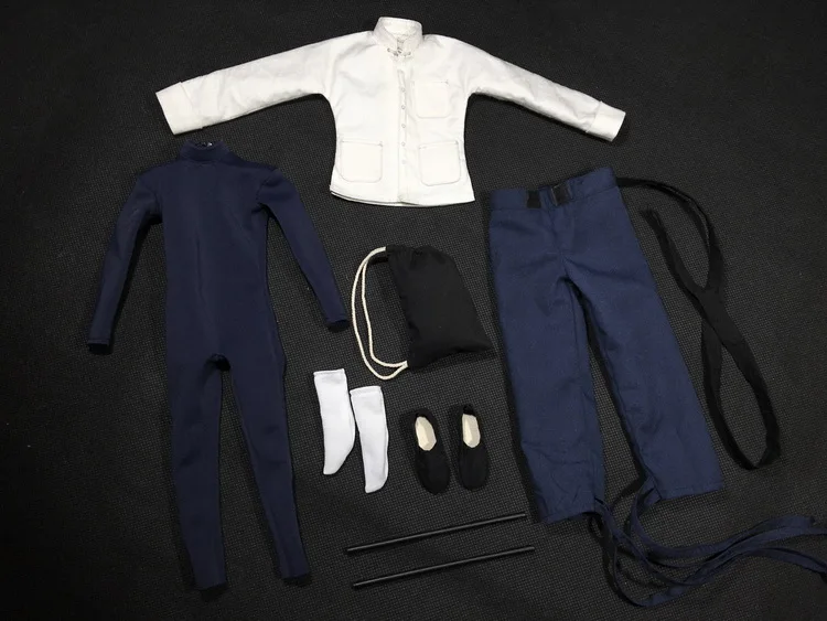 only sell clothes 1:6 масштаб мужской фигуры аксессуар одежда Брюс Ли Костюм+ обувь+ палка для 1" фигурка куклы, не включает голову и тело 2846 - Цвет: only sell clothes