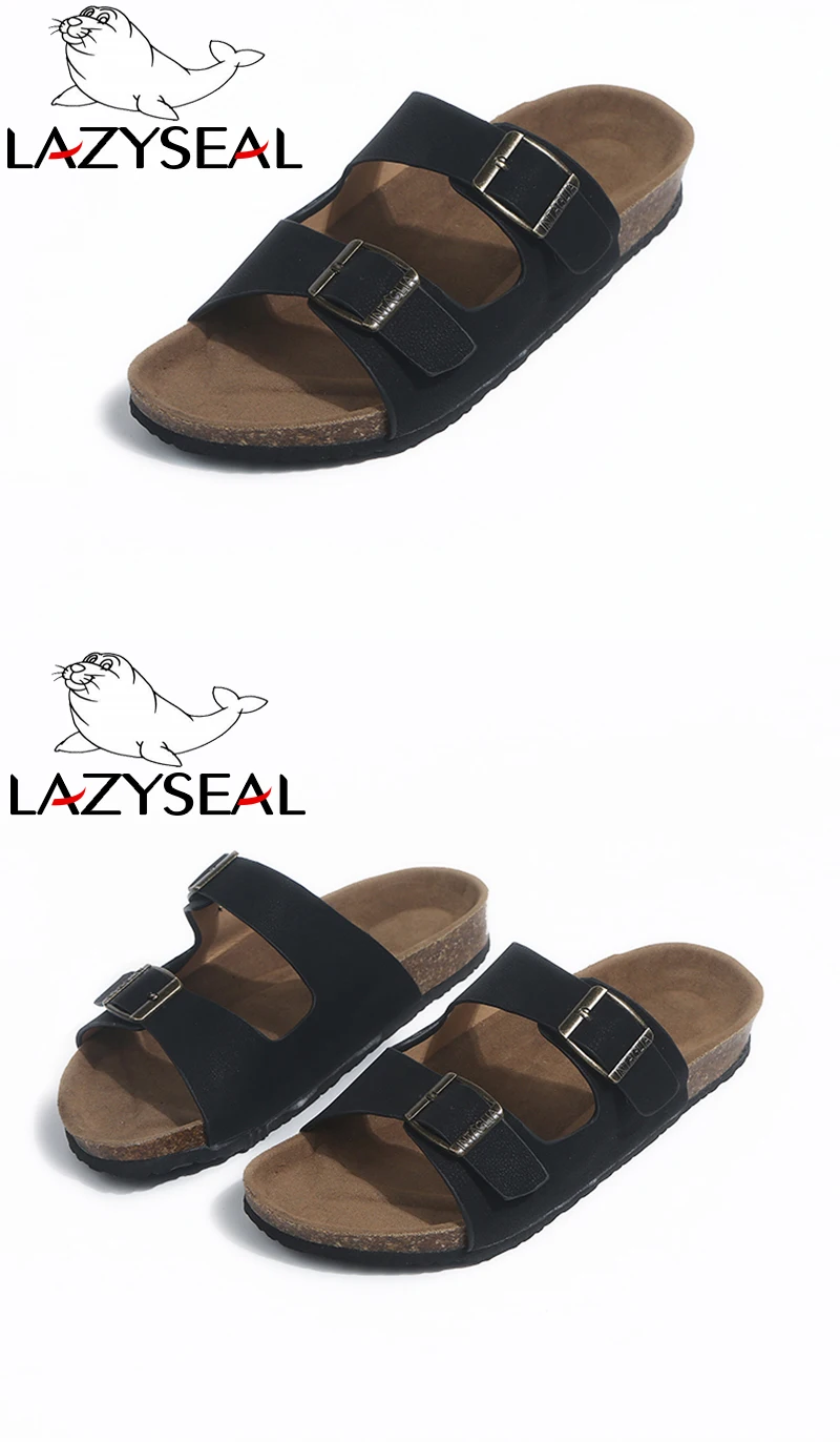 LazySeal/Летняя стильная обувь; женские и мужские сандалии; сандалии на пробковой подошве; Вьетнамки; пляжные шлепанцы на плоской подошве; большой размер 44