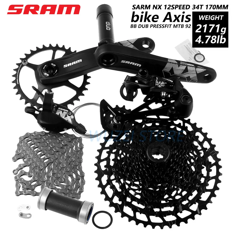 34T 170 BB 92 Nobox SRAM NX EAGLE 1x12s 11-50T набор скоростей DUB 170/175 мм задний переключатель триггерный переключатель передач кассета с цепью звездочки - Цвет: 34T 170 BB 92 Nobox