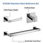 Набор аксессуаров для ванной комнаты из нержавеющей стали с зеркальной полировкой SUS 304, крючок для халата, вешалка для полотенец, держатель для туалетной бумаги, аксессуары для ванной комнаты