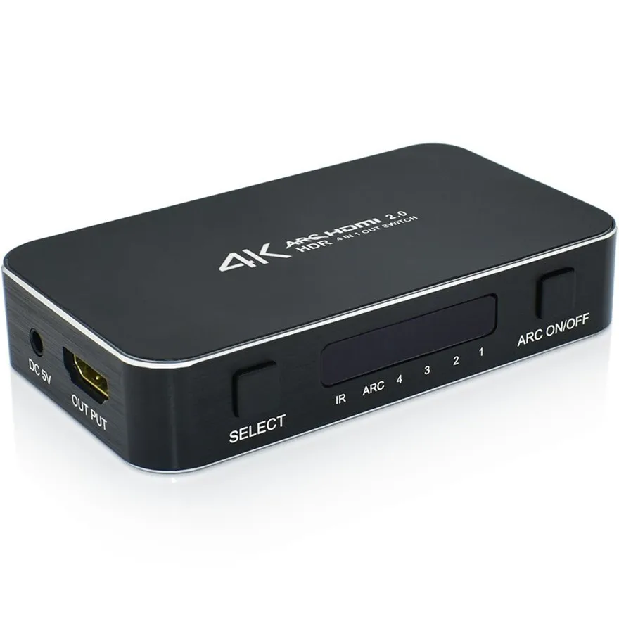 4X1 HDMI переключатель с аудиовыходом 4K Ultra HD 4 порта x 2K коммутатор сплиттер ИК