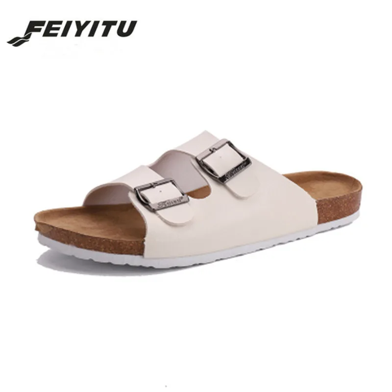 Летние мужские сандалии FeiYiTu в стиле унисекс пробковые шлепанцы повседневные