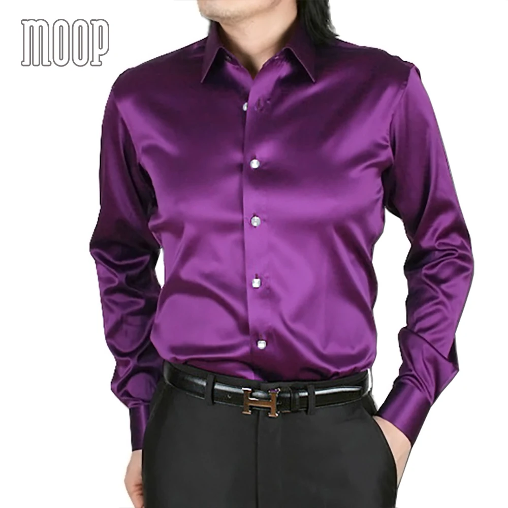 Рубашка мужская деловая 8 цветов LT1521|camisa masculina|silk satin shirt mensatin men |