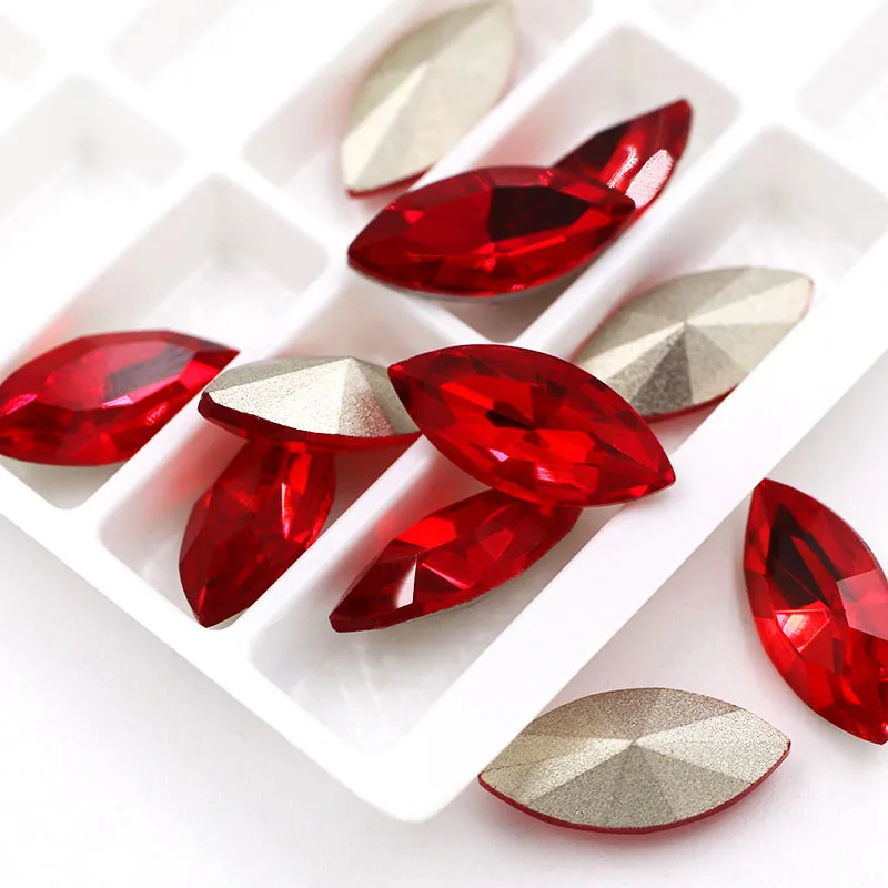 Red Горячая Распродажа, в форме листа, K9, стекло, кристалл, стразы, заостренный задник, Стразы для одежды/обуви/сумки - Цвет: Red