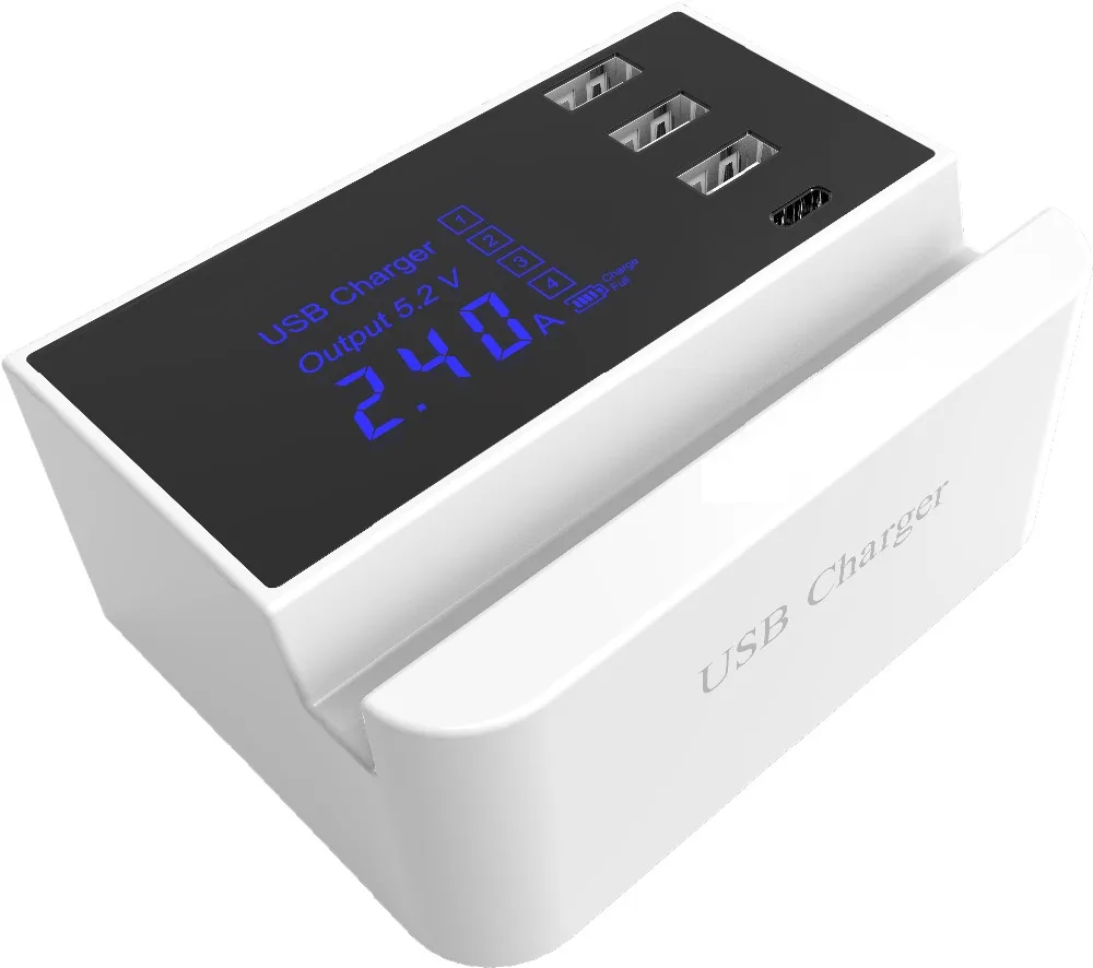 Интеллектуальное зарядное устройство USB C с 4 портами Type быстрая зарядная станция