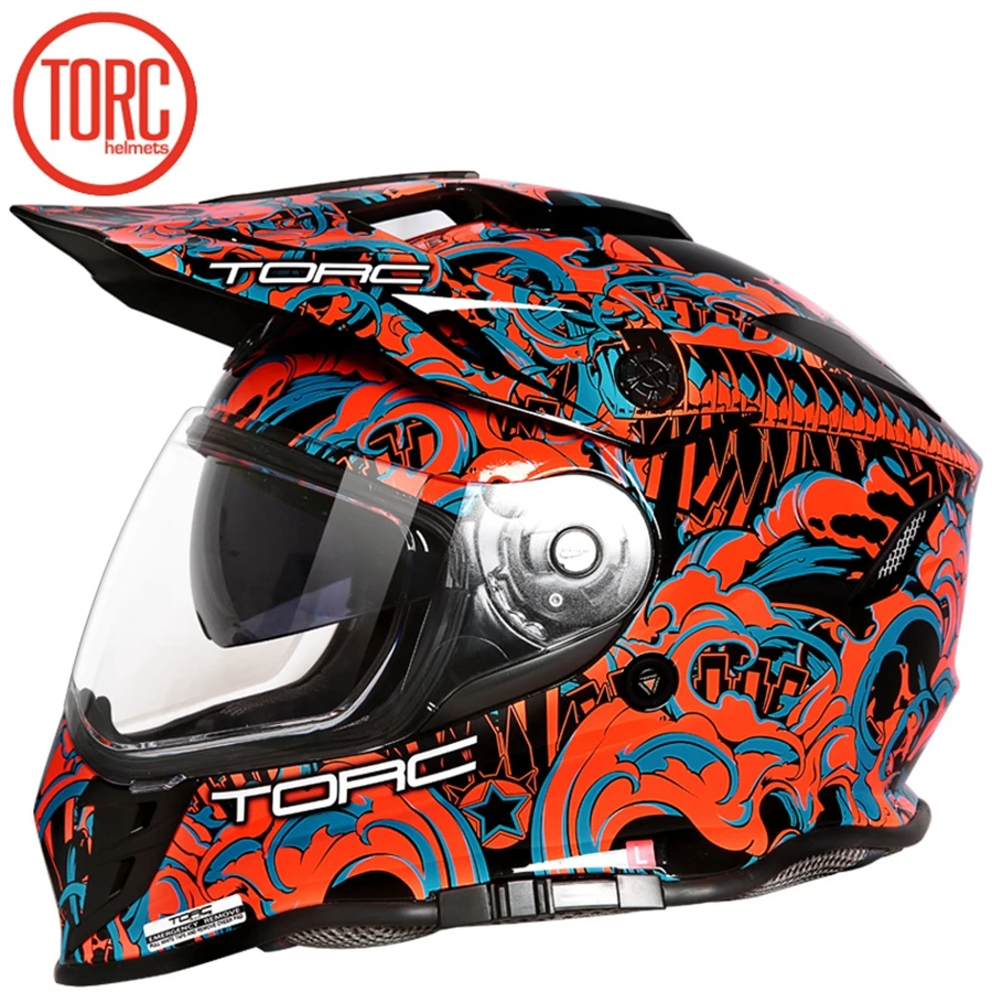 Бесплатная доставка 1 шт. TORC полное лицо точка ECE флип гонки внедорожные Capacete
