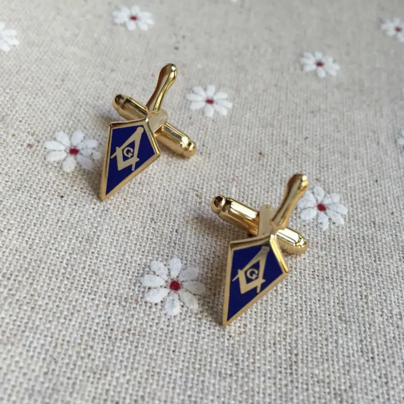 

100 pairs Masonic Large Shovel Square and Compass for Mens T-shirt Accessory Freemason Cuff Links Free Masons Trowel Cufflink